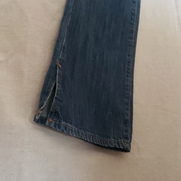 VTG ankle slit Eddie Bauer denim ombre blue jeans Petite 4 - Picture 3 of 6